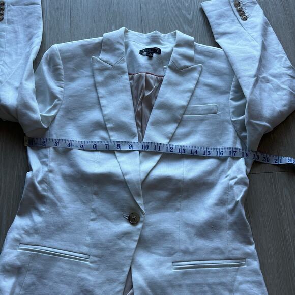 J Crew Alexandra Blazer In Stretch Linen Blend Womens Size 8 White - Picture 6 of 16
